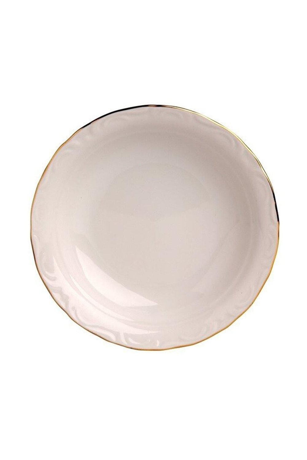 Porselen 12'li Altın Yaldız 20 Cm Çukur Tabak Prl010