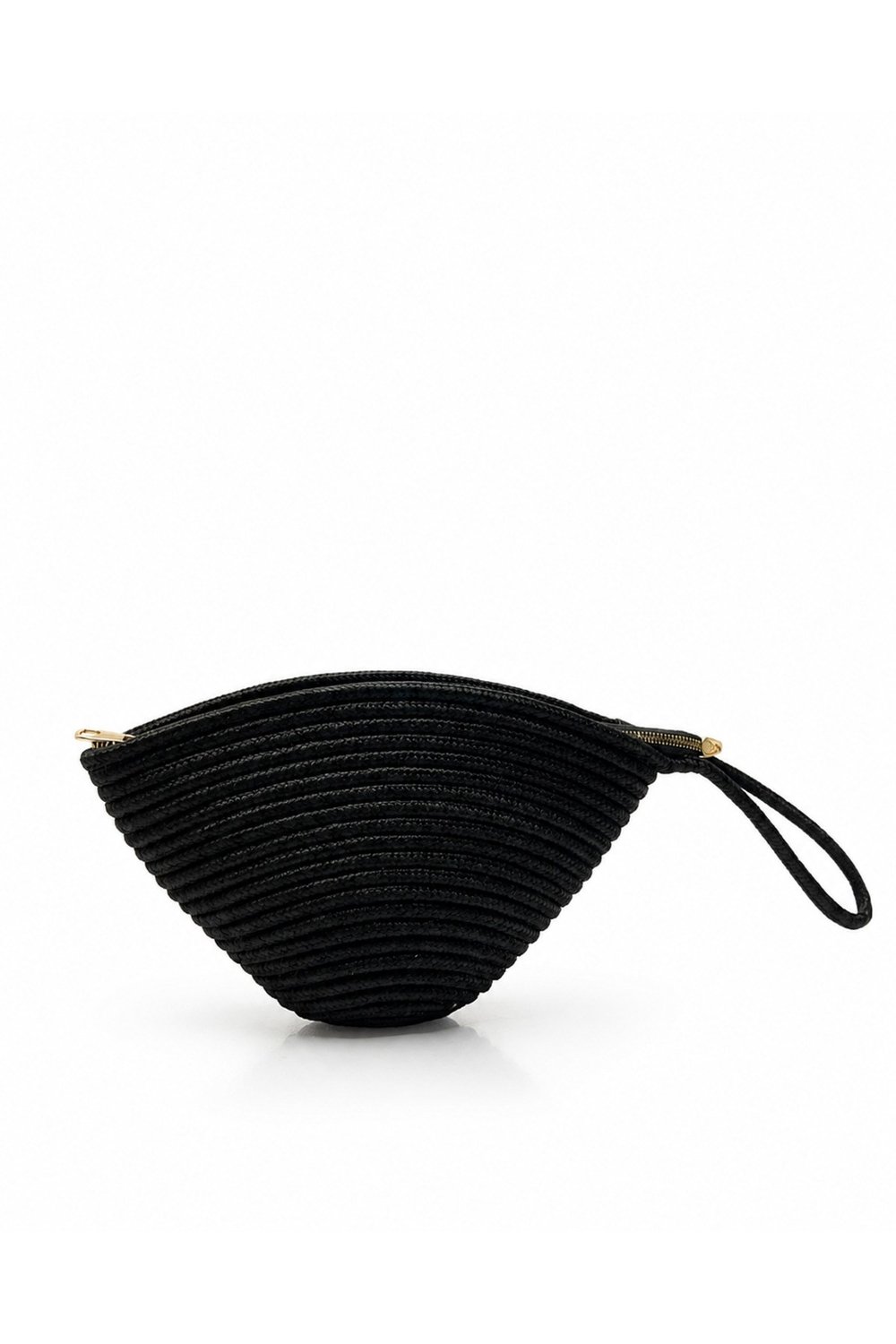 Siyah küçük hasır clutch kadın çantası