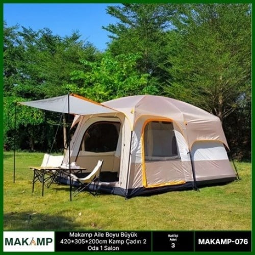 Aile Boyu Büyük 420*305*200Cm Kamp Çadırı 2 Oda 1 Salon