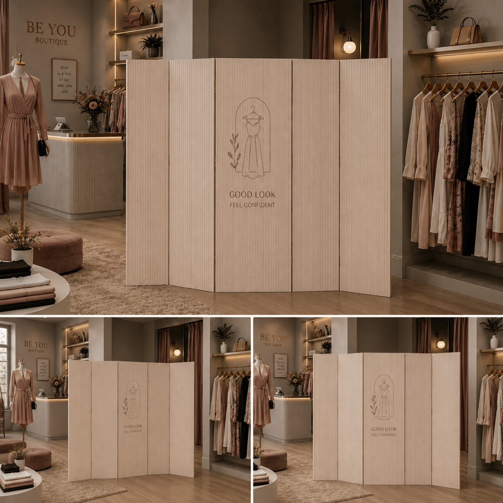 Butik ve Giyim Mağazası Temalı Dekoratif Paravan – Mağaza İçi Seperatör
