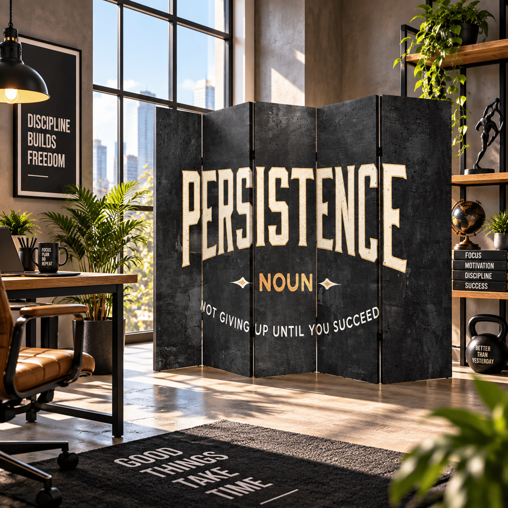 Persistence Motivasyon Temalı Dekoratif Paravan