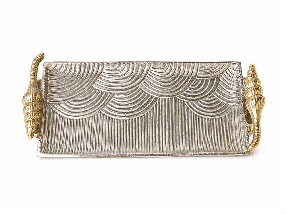 SERRA  GOLD DEKORATİF TEPSİ KÜÇÜK BOY 37x17x6