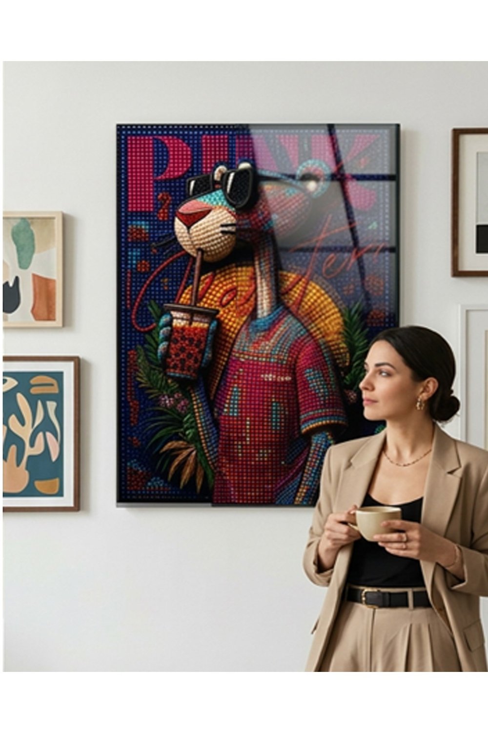 Cool Panther Pleksi Tablo – Modern ve Eğlenceli Duvar Sanatı