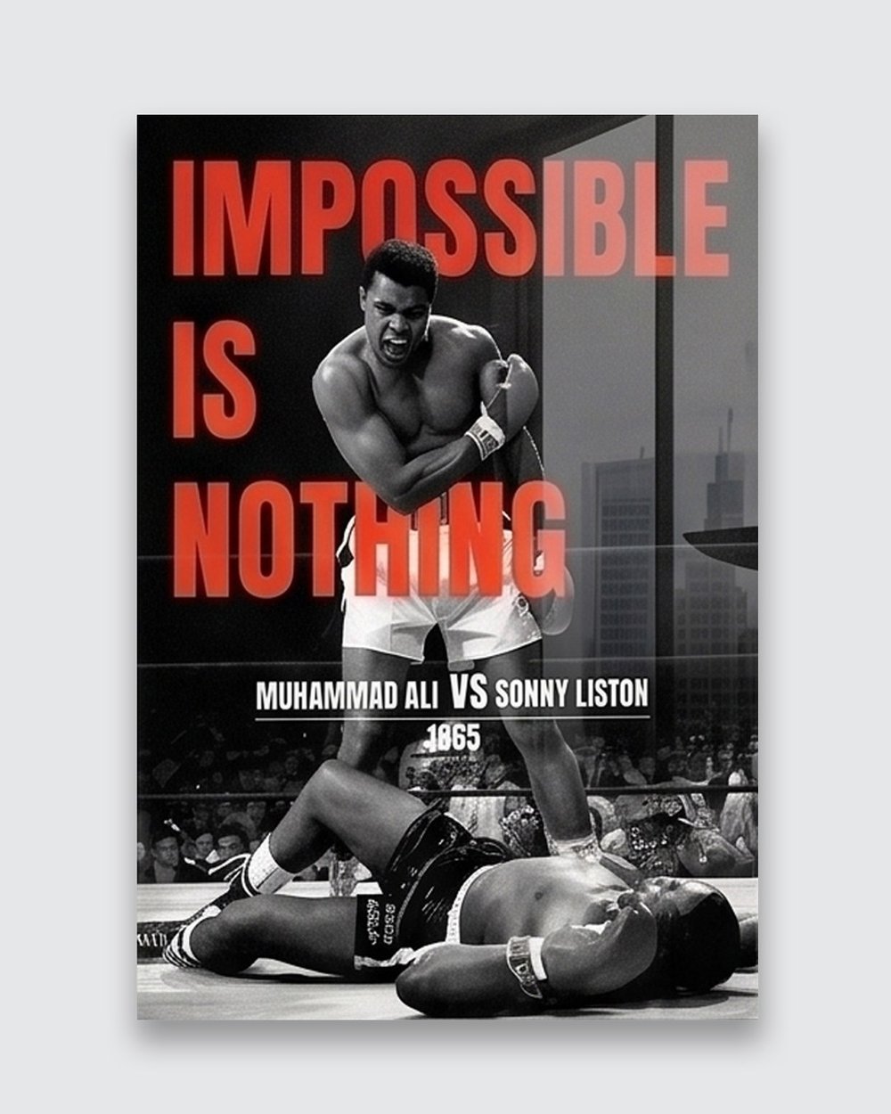Muhammad Ali Poster Pleksi Tablo – Güç ve Motivasyon Temalı Duvar Sanatı