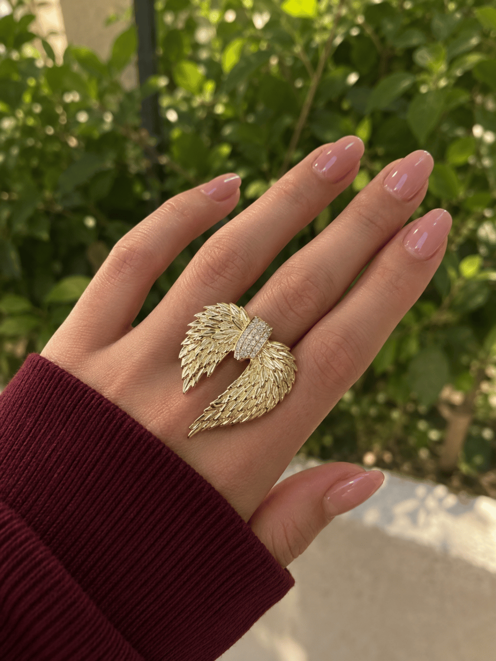 Angel Muse Yüzük (Ayarlanabilir) (14 K Gold Kaplama)