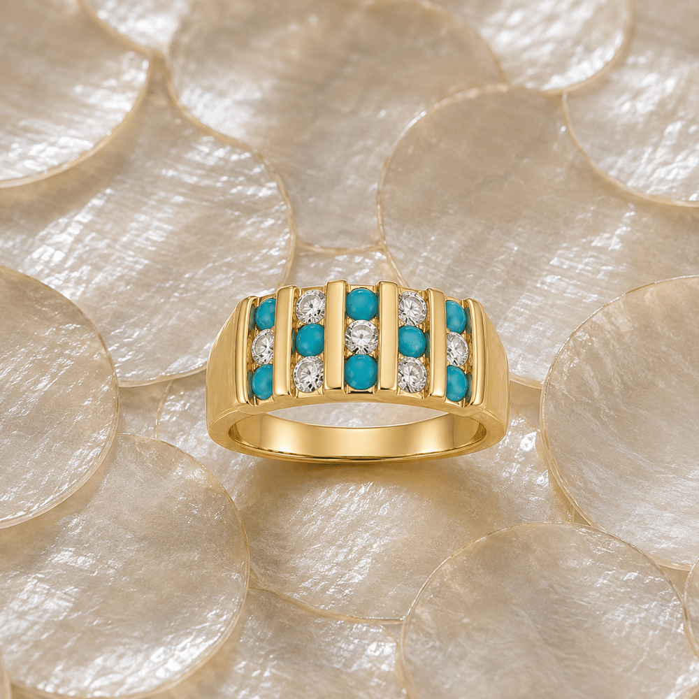 Aurelia Blue Yüzük (Ayarlanabilir)(14 K)