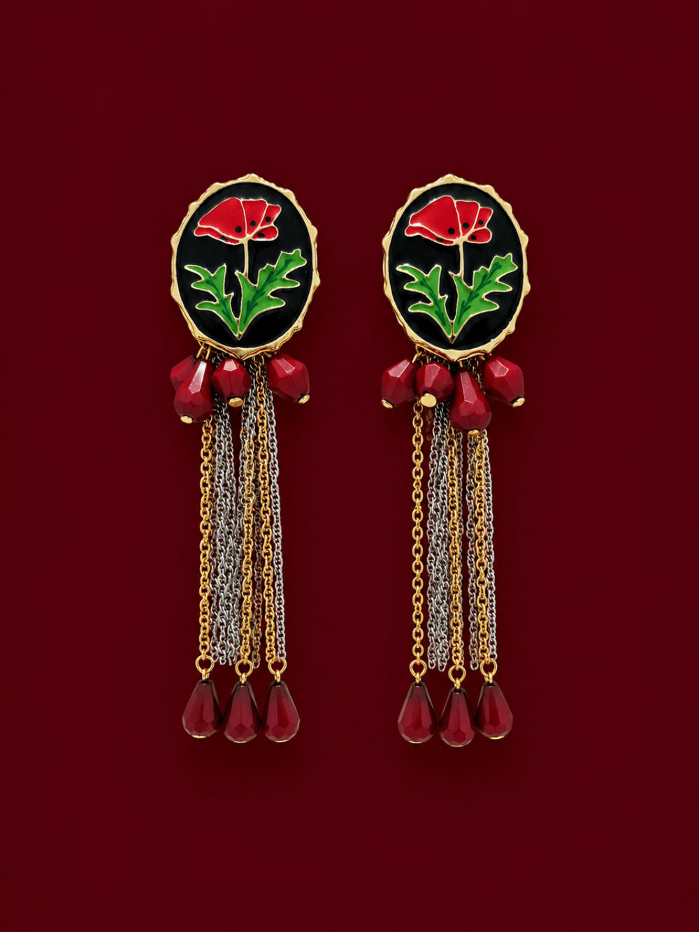 Granada Zincir Detay Küpe (14 K Gold) (10 cm)