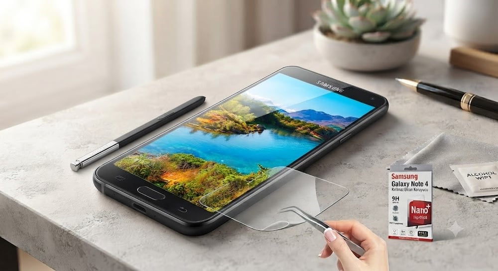 Samsung Uyumlu Note 4 Kırılmaz Ekran Bandı