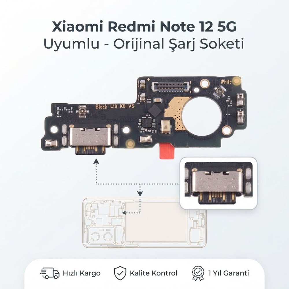 Xiaomi Redmi Note 12 5G Orjinal Şarj Soketi