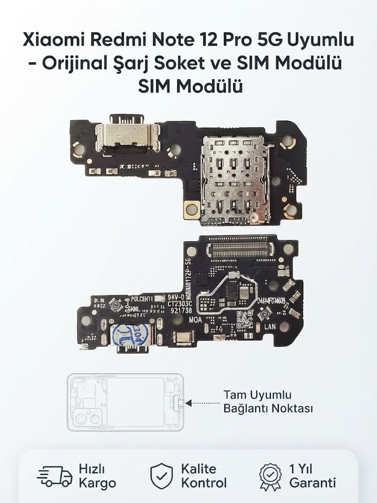 Xiaomi Redmi Note 12 Pro 5g Ile Uyumlu Şarj Soketi