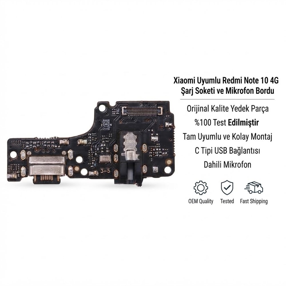 Xiaomi Uyumlu Redmi Note 10 4g Şarj Soketi Mikrofon Bordu