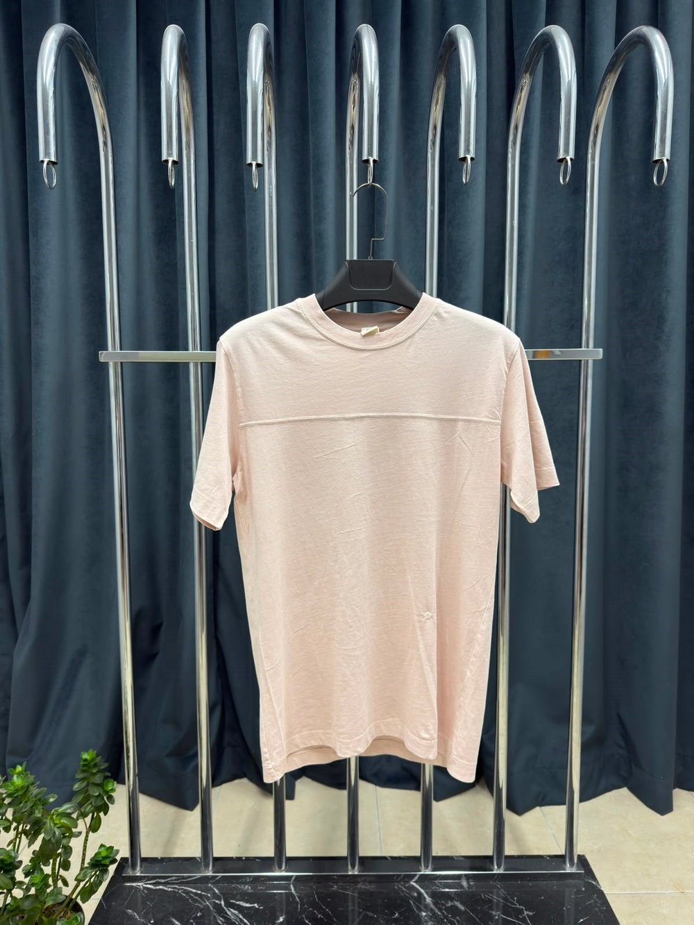 ÇİZGİ DETAYLI PEMBE BASİC TSHIRT