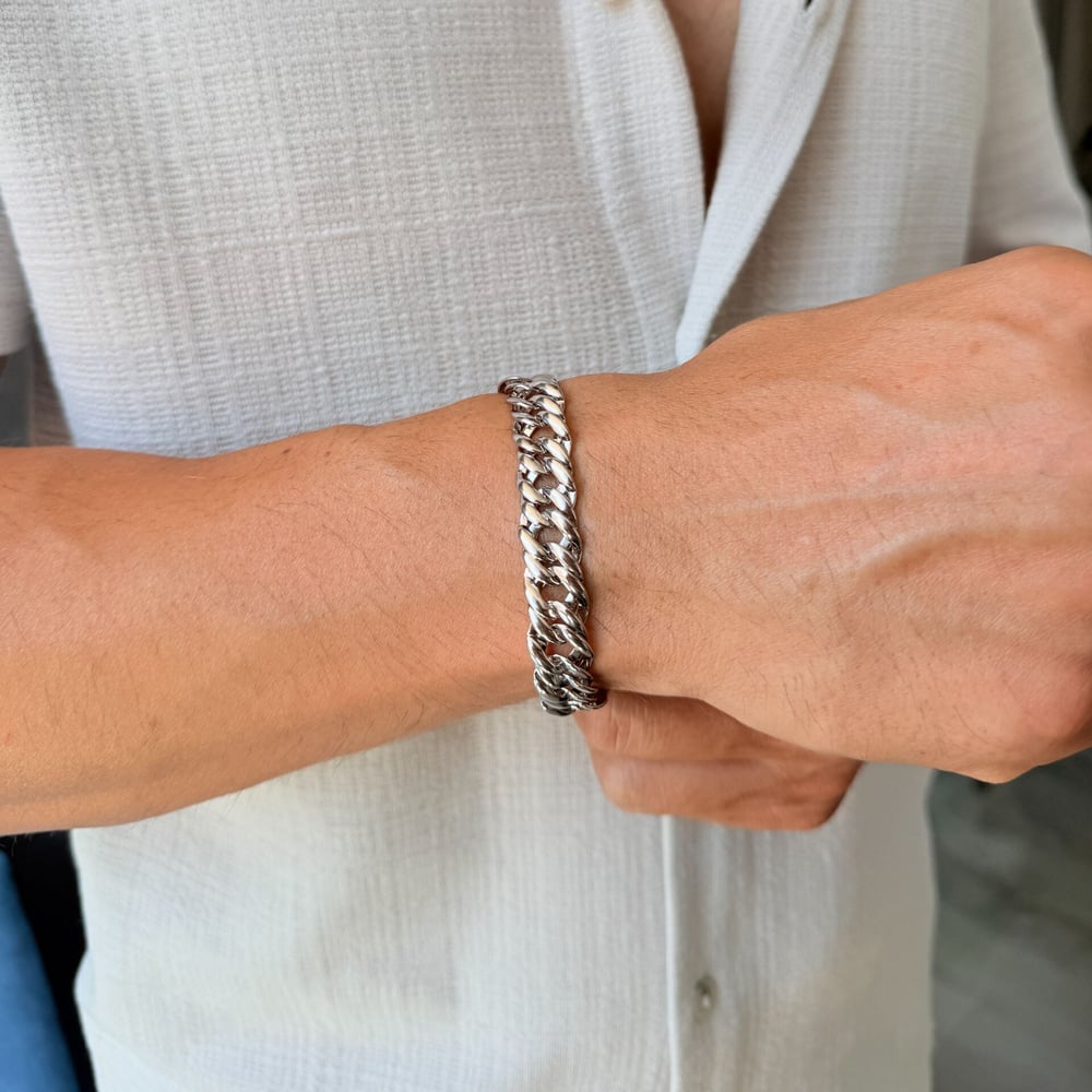 Geniş Gurmet Xuping Erkek Kadın Bileklik Silver