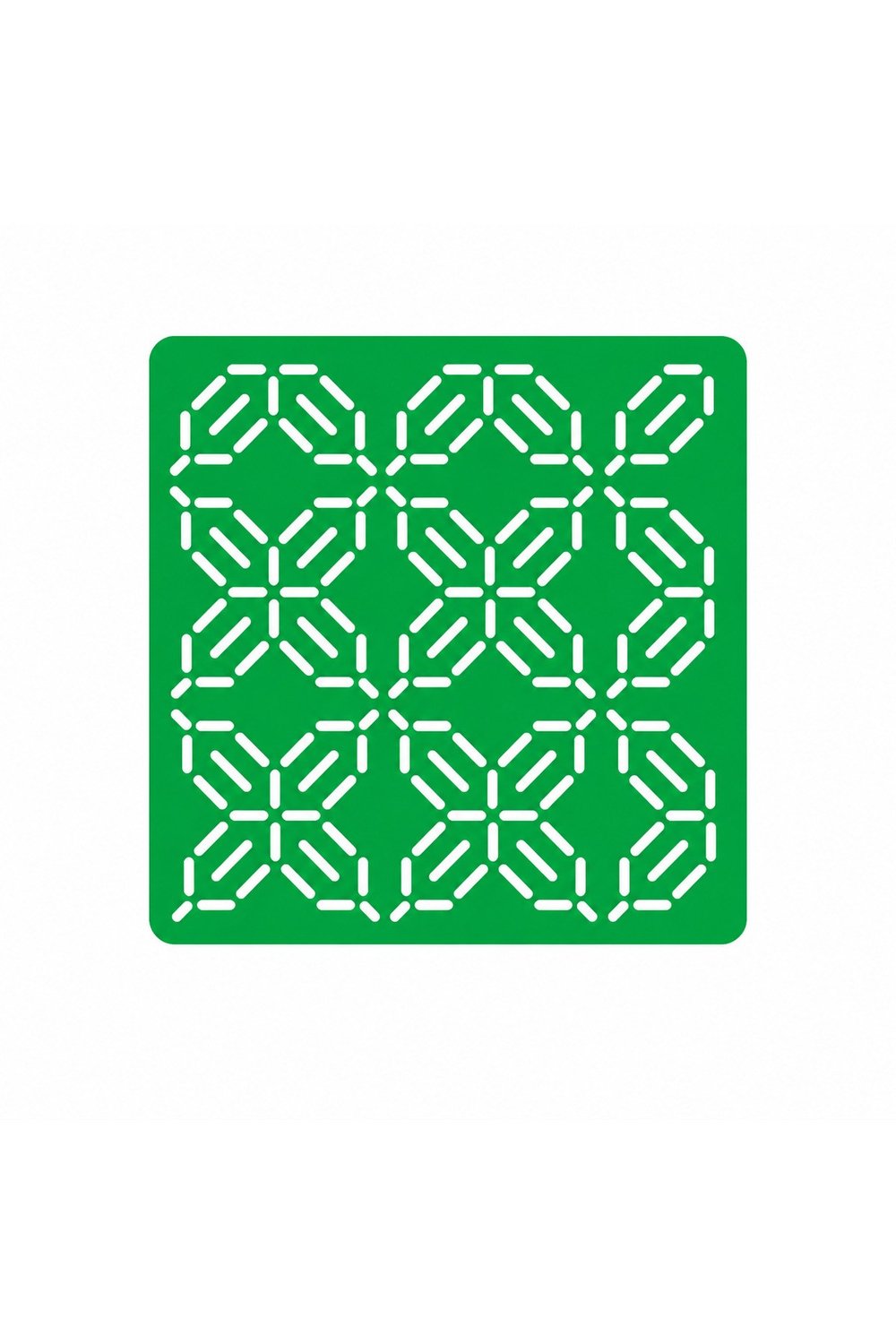 Sashiko Geometrik Çiçek Desenli Nakış Şablonu – Yeniden Kullanılabilir Kumaş İşleme Stencil