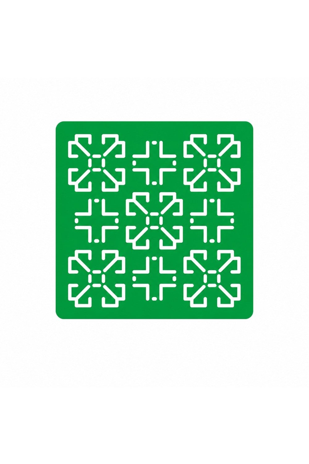 Sashiko Geometrik Çiçek Desenli Nakış Şablonu – Yeniden Kullanılabilir Kumaş İşleme Stencil