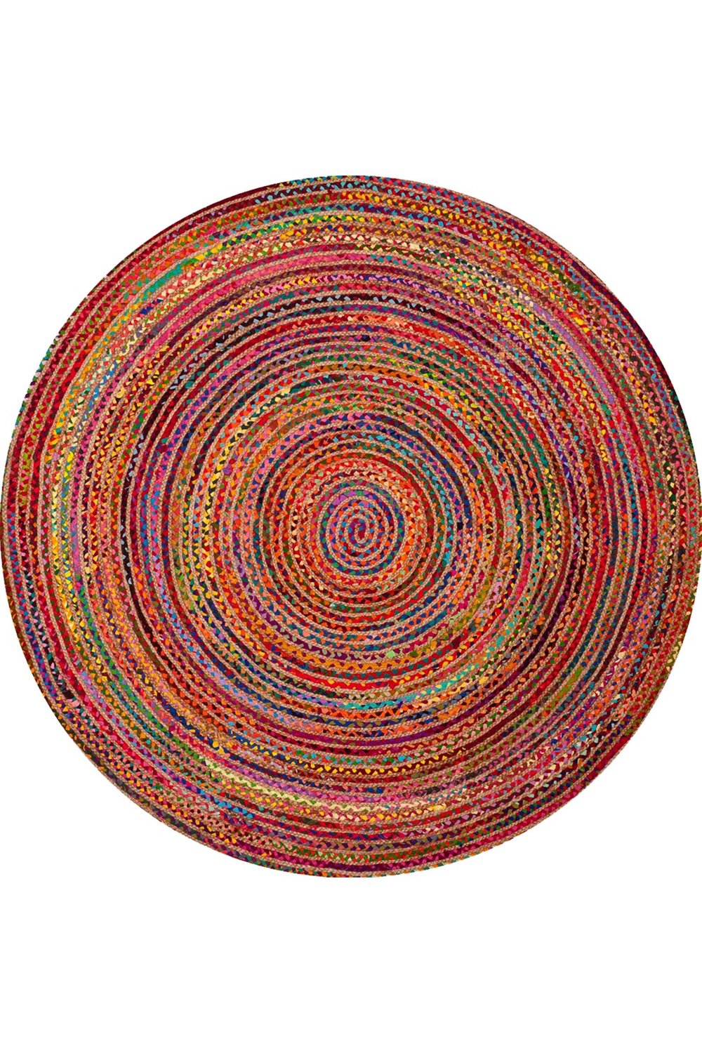 Boho 966 Boho Color Desenli Doğal Natural Jüt Yuvarlak