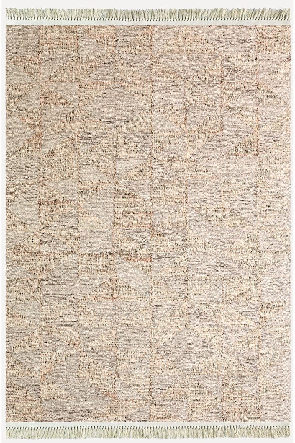Cotton Kilim 30 Jüt Efekl Desenli Dekoratif Yıkanabilen Dokuma Taban Kilim