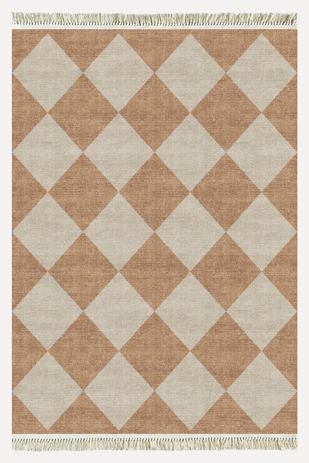 Cotton Kilim 5 Hardal Krem Tonunda Geometrik Desenli Dekoratif Yıkanabilen Dokuma Taban Kilim