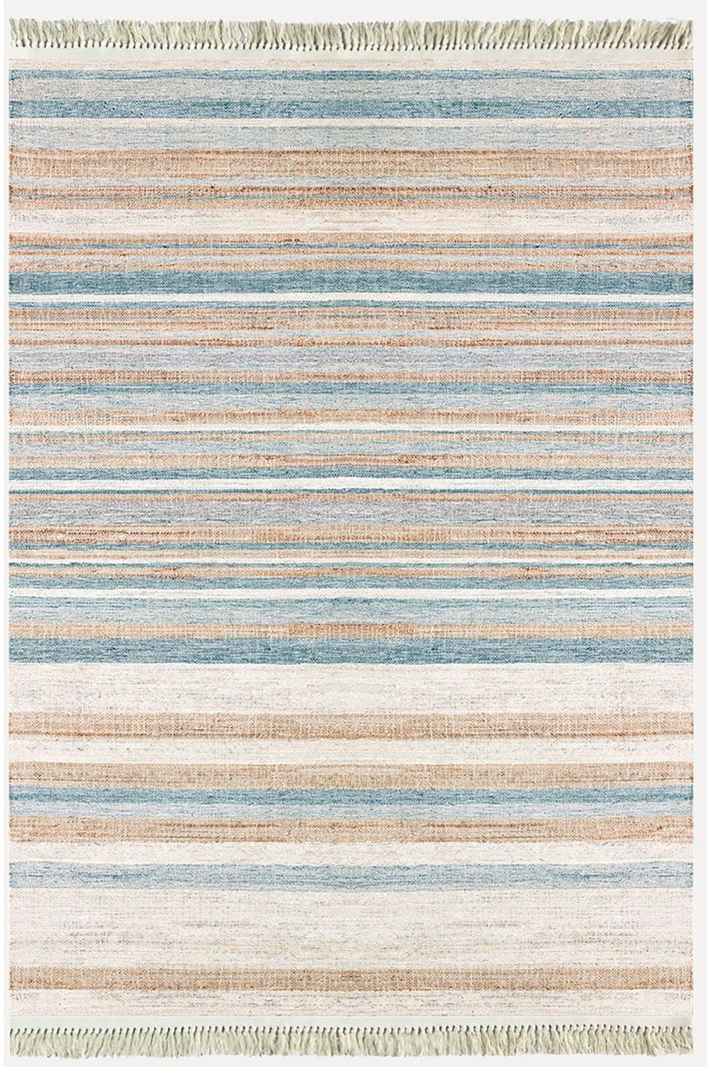 Cotton Serisi Multy Tonlarında Düz Çıtır Çizgili Eskitme Desen Dekoratif Dokuma Taban Kilim