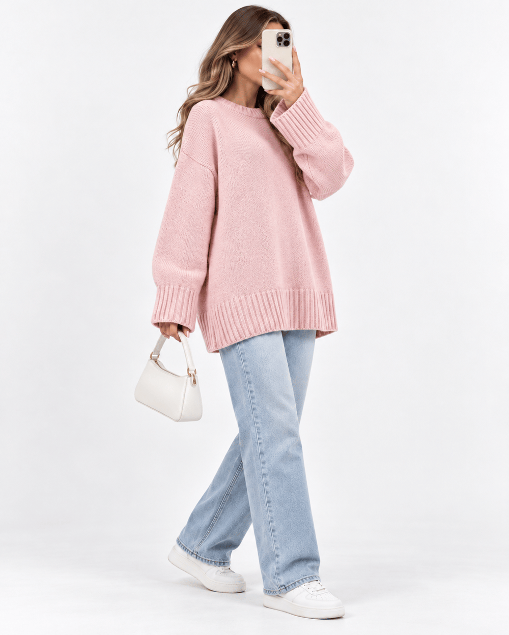 Lily Oversize Triko Kazak-Pembe 
