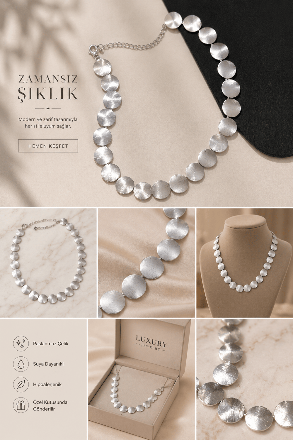 Halka Kolye Gümüş 