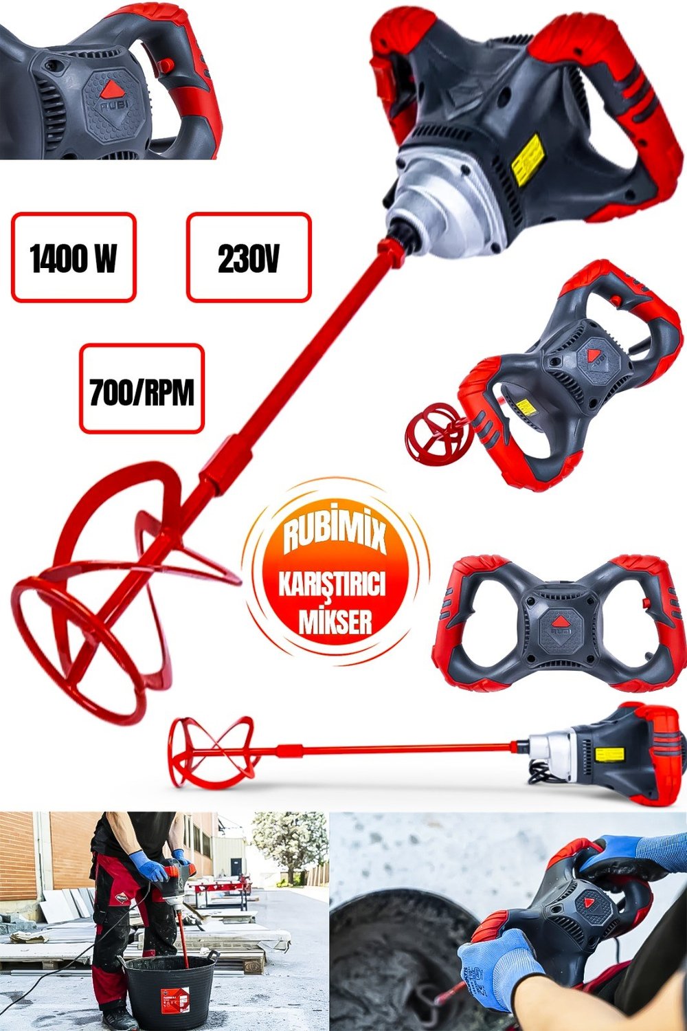 RUBİMİX HARÇ,BOYA VE ALÇI KARIŞTIRICI MİKSER