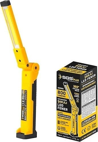 SGS ŞARJLI LED FENER 800 LÜMEN KATLANIR 3.7 VOLT/ 2000 MAH