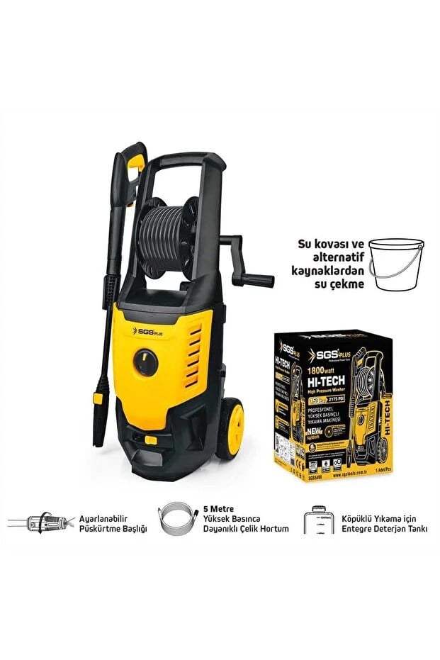 SGS YÜKSEK BASINÇLI YIKAMA MAKİNESİ 1800 WATT 150 BAR