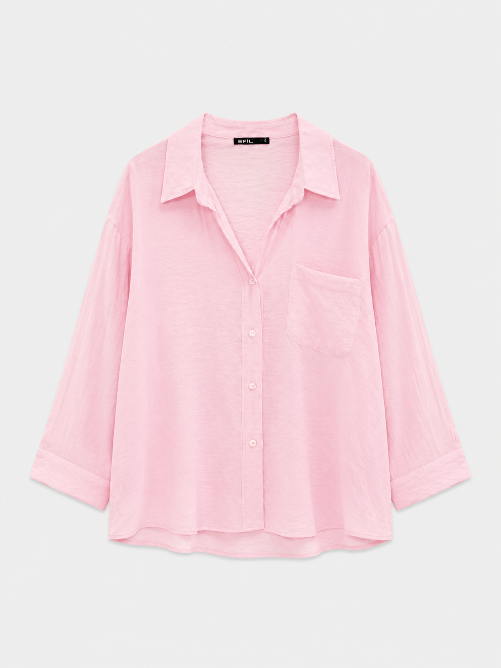 Düşük Omuzlu Oversize Gömlek - Pembe