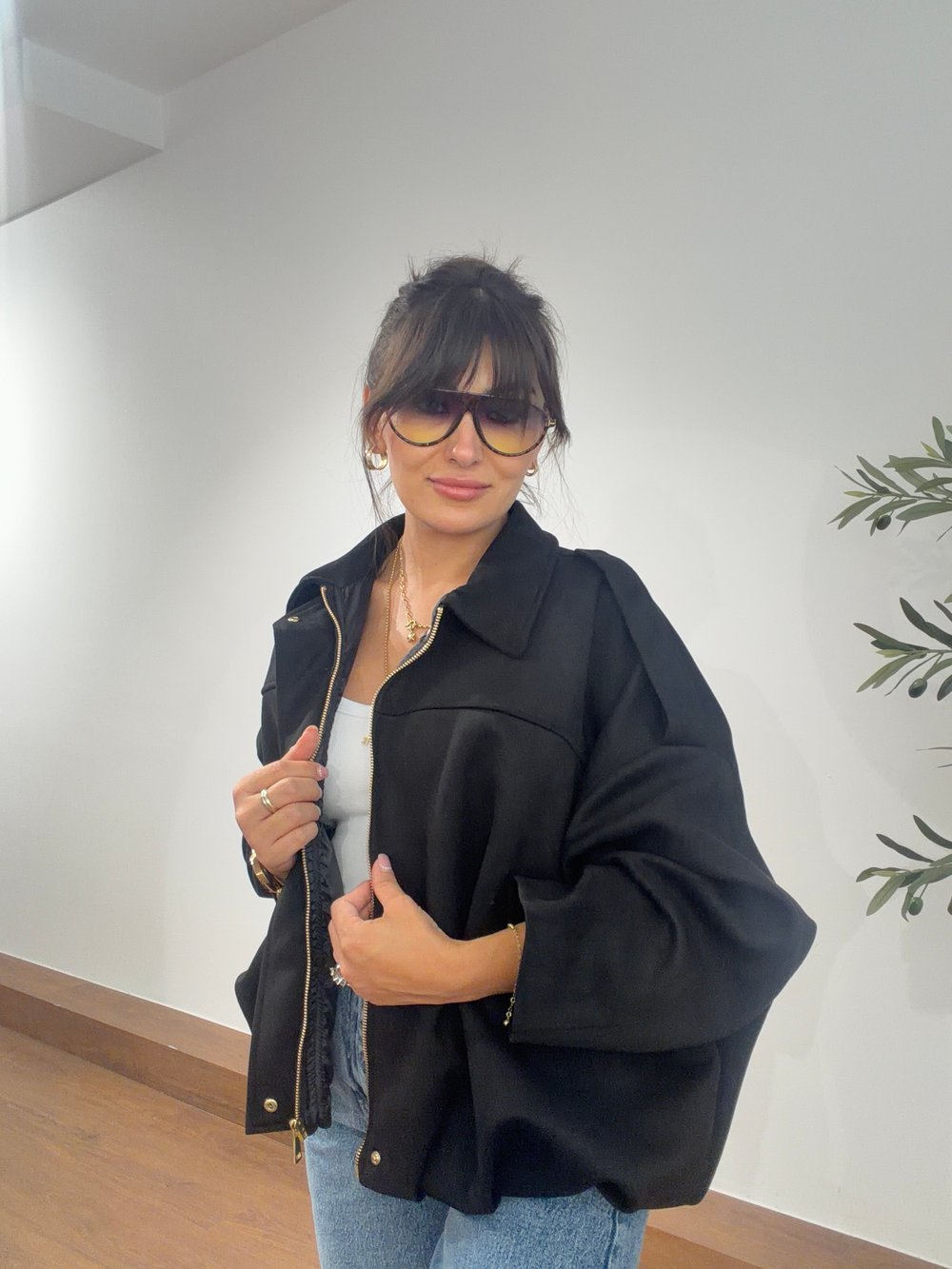 Süet Bomber Ceket Siyah