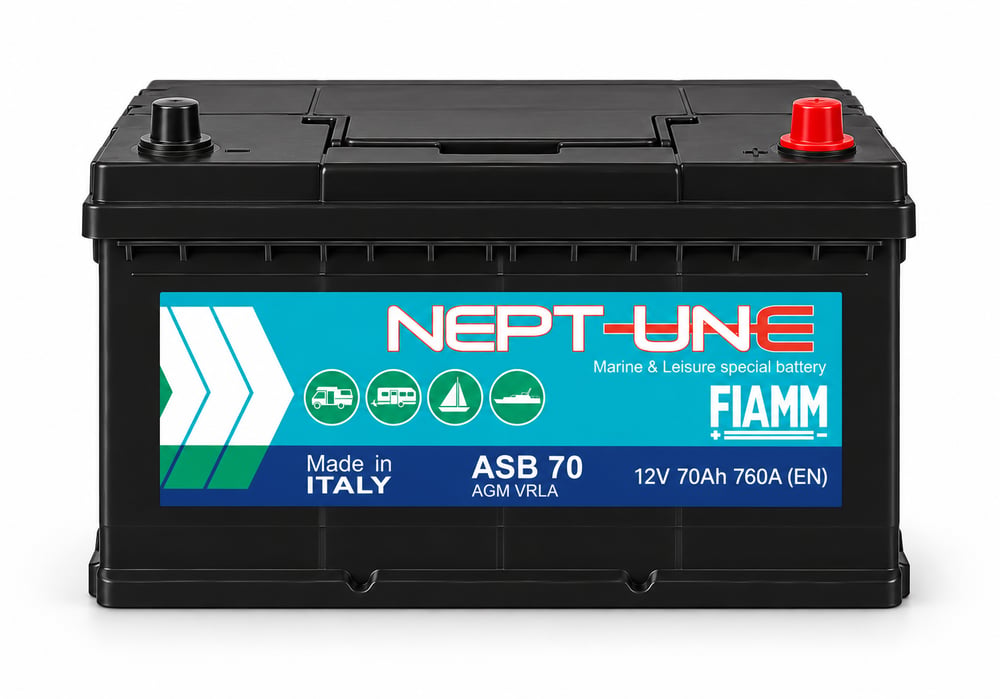 FIAMM Neptune ASB70 12V 70Ah 760A AGM VRLA Marin Marş ve Servis Aküsü