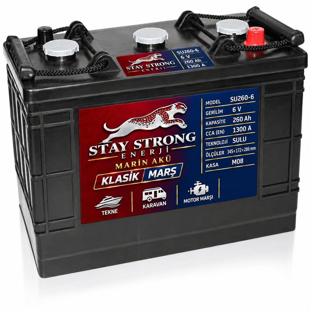 STAY STRONG SU260-6 6V 260Ah 1300A Sulu Marin Klasik Marş Aküsü