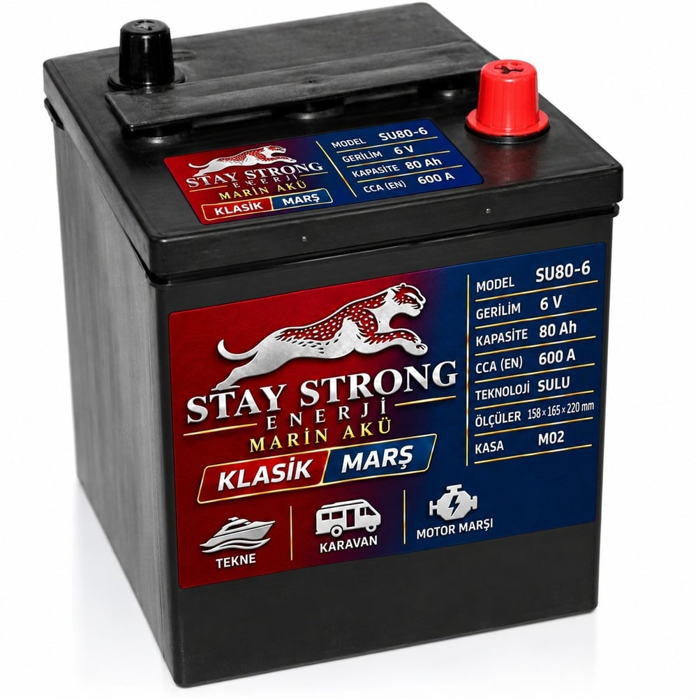 STAY STRONG SU80-6 6V 80Ah 600A Sulu Marin Klasik Marş Aküsü