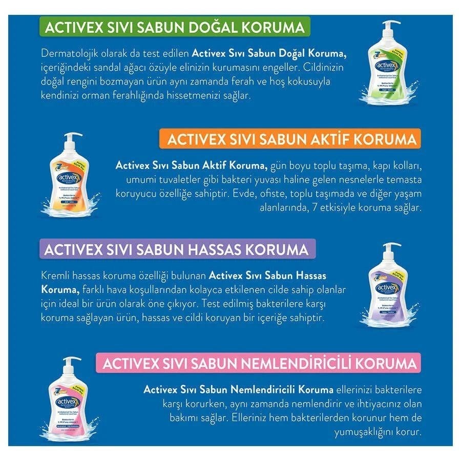 Activex Antibakteriyel Hassas Sıvı Sabun 500 ML