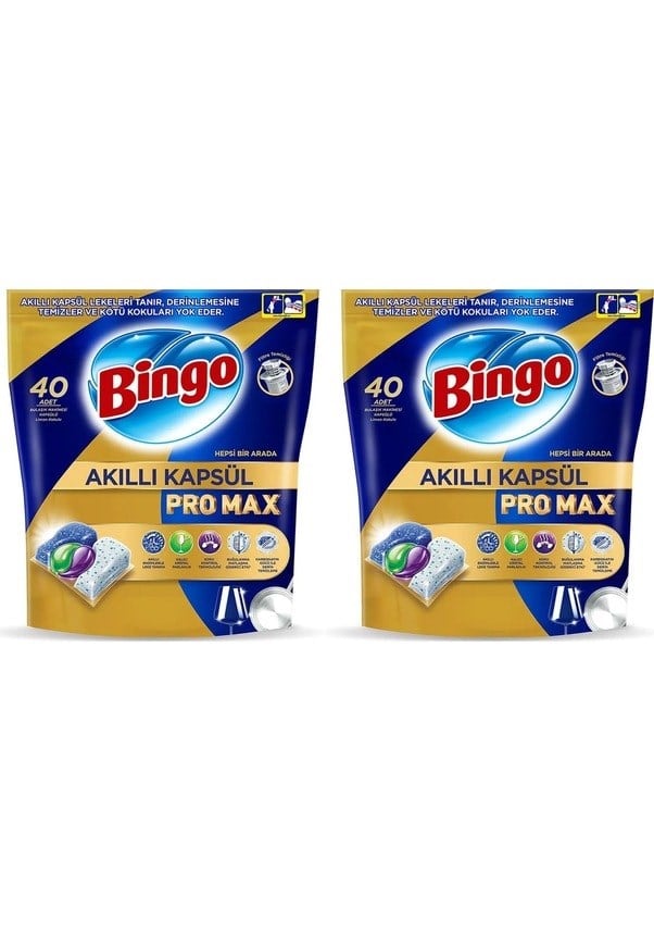 Bingo Akıllı Kapsül Pro Max Bulaşık Makinesi Tableti 40lı 2 Adet