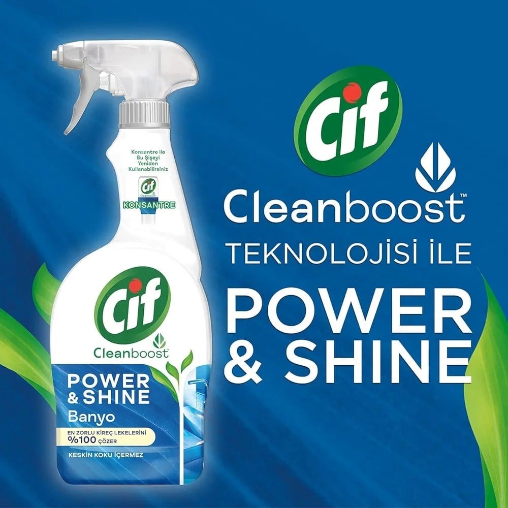 Cif 750 ml Power Shine Banyo Temizleyici ve Kireç Çözücü Sprey
