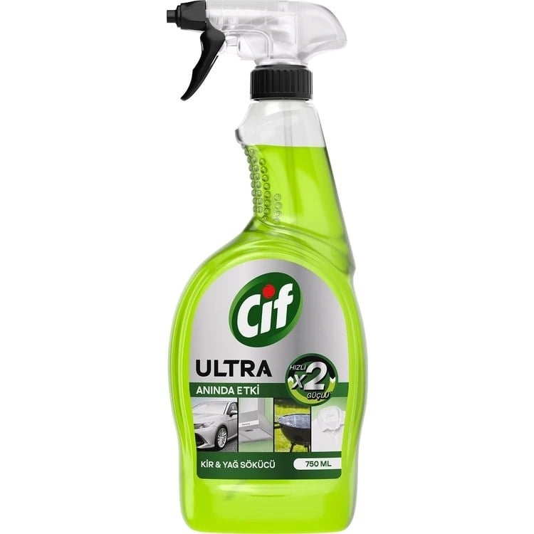 Cif Ultra Anında Etki Kir ve Yağ Çözücü 750 ml x 2 Adet