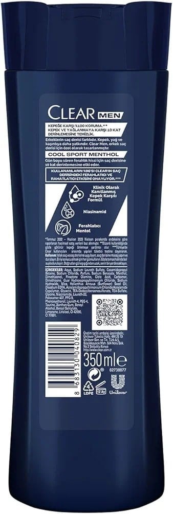 Clear Men Cool Sport 350 ml Menthol Şampuan