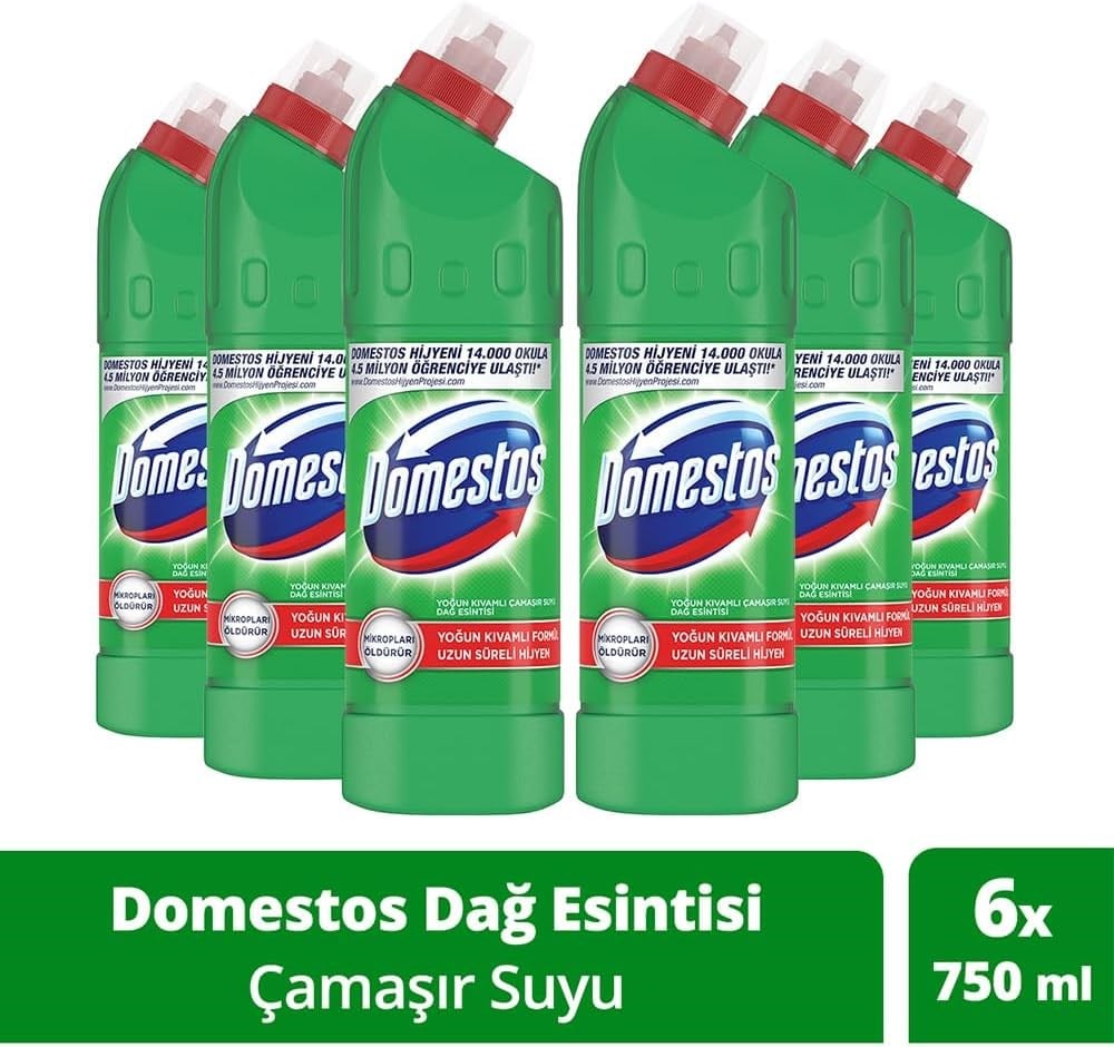 Domestos 6x750 ml Dağ Esintisi Çamaşır Suyu