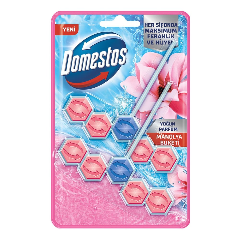 Domestos Wc Blok 5'li Güç Tuvalet Bloğu Manolya 100 GR (2x50 GR)