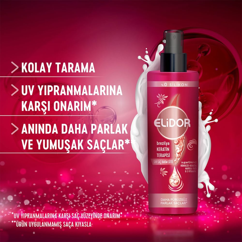 Elidor Brezilya Keratin Terapisi 200 ml Sıvı Saç Bakım Sütü