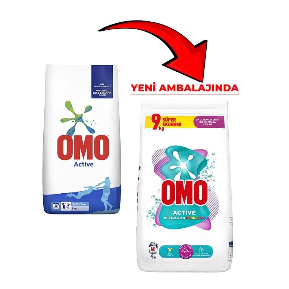 OMO 2x9 kg Renkli ve Beyazlar Profesyonel Toz Deterjan