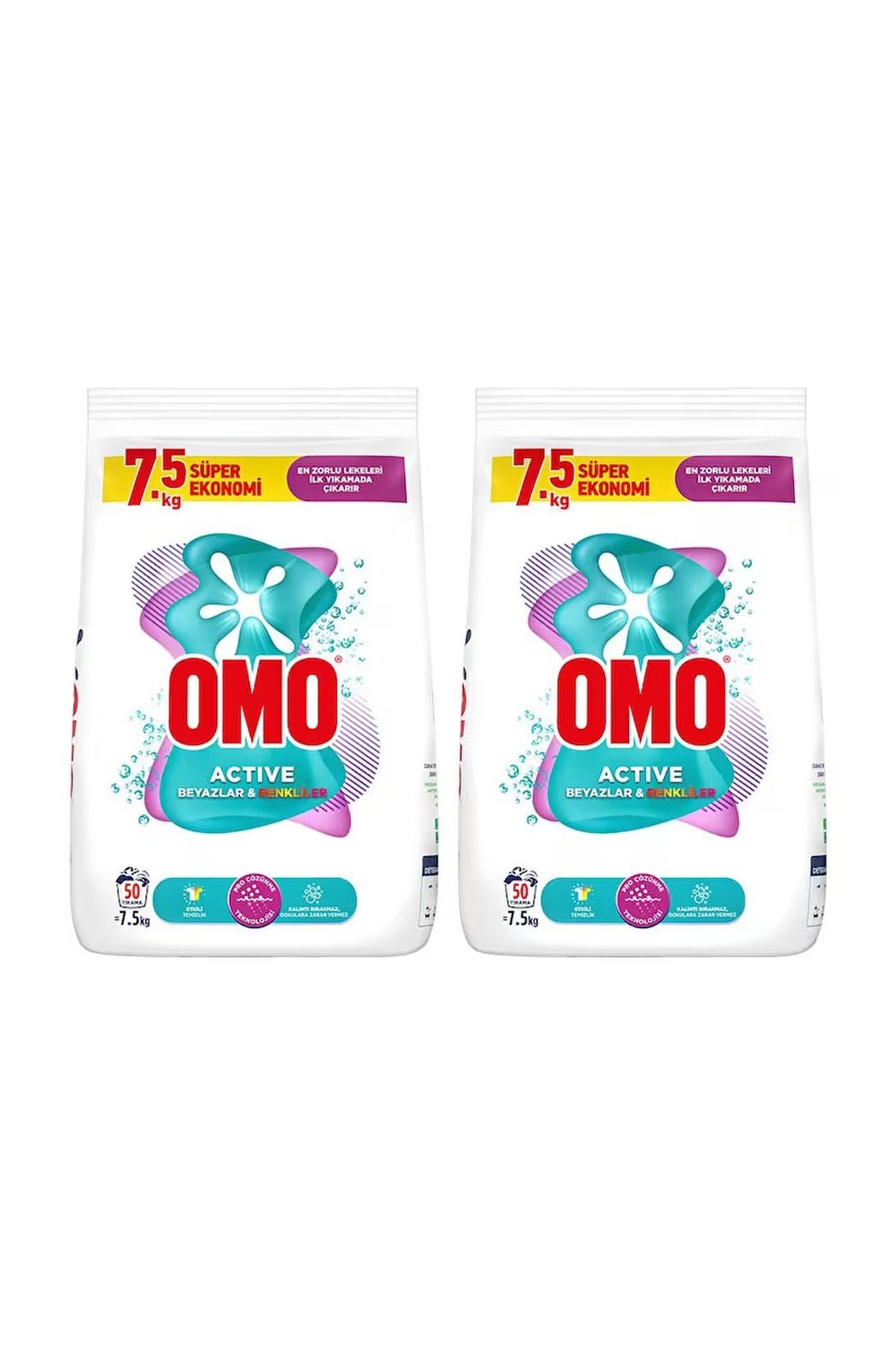 Omo Active Beyazlar ve Renkliler 2x7.5 kg Çamaşır Deterjanı