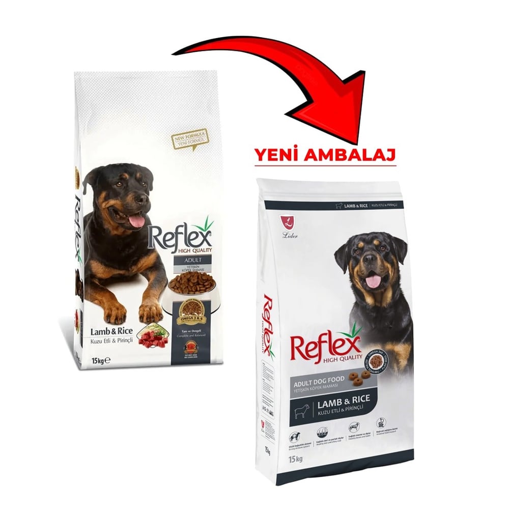 Reflex 15 kg Kuzu Etli Pirinçli Yetişkin Köpek Maması