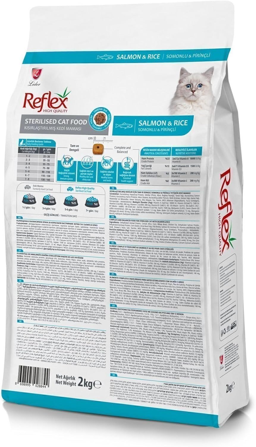 Reflex 2 kg Somonlu Kısırlaştırılmış Kedi Maması
