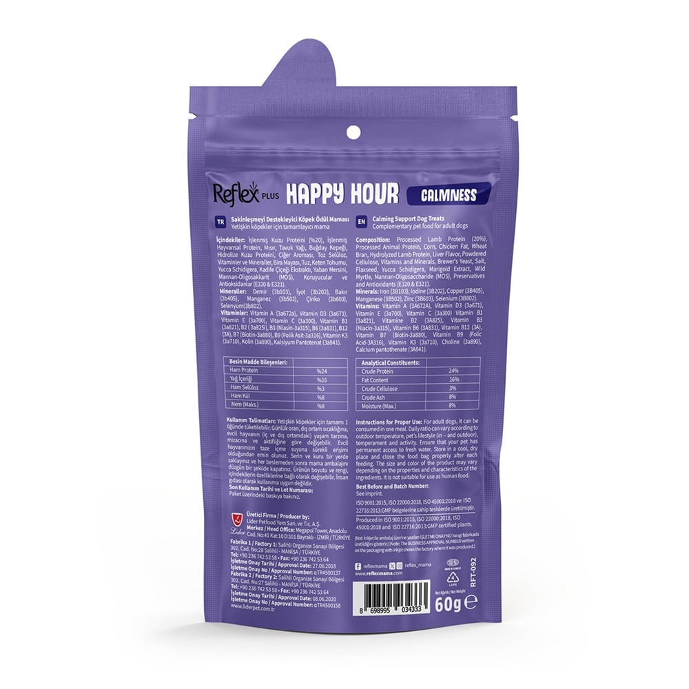 Reflex Plus Happy Hour 60 gr Sakinleşmeyi Destekleyici Köpek Ödül Maması