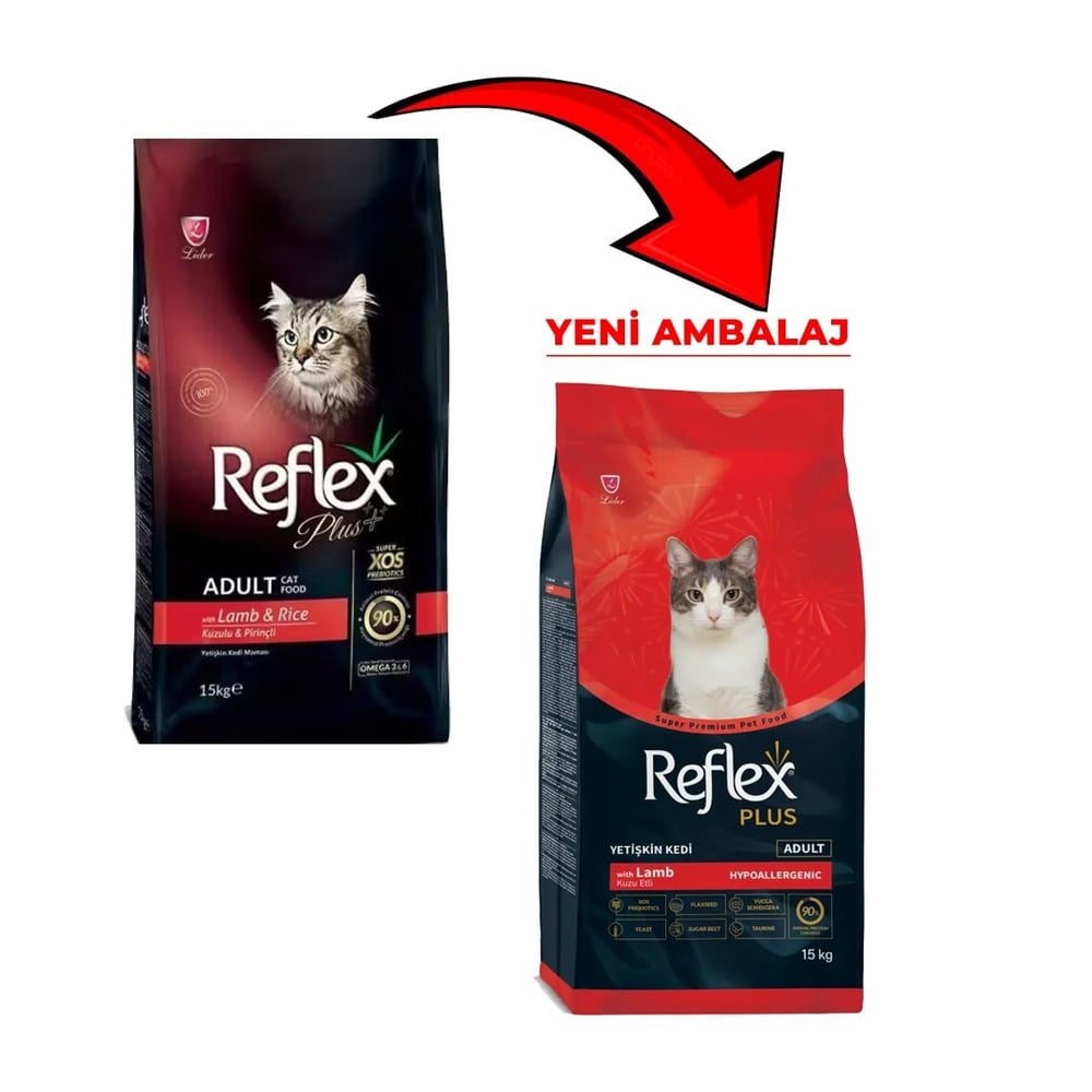 Reflex Plus Kuzulu ve Pirinçli 15 kg Yetişkin Kuru Kedi Maması