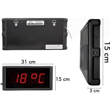 Loyka ST-574 Işıklı Termometre Saat