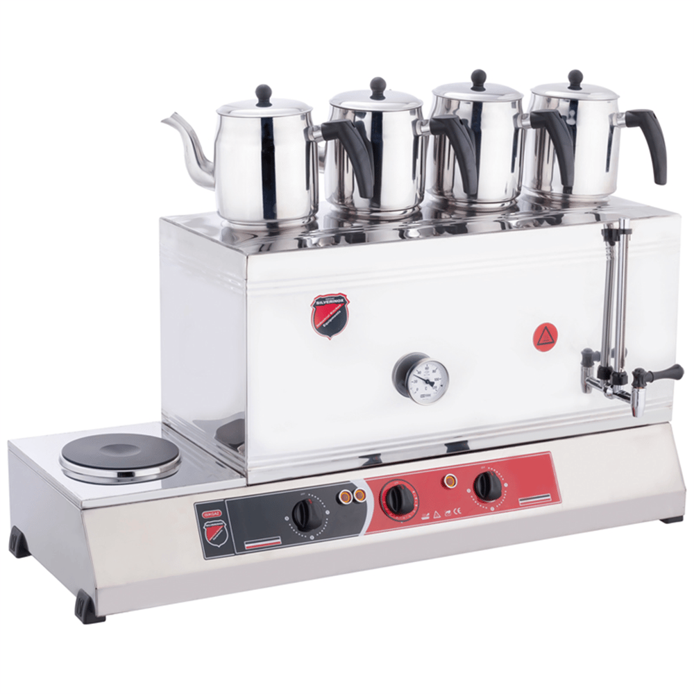 Silverinox ELEKTRİKLİ ÇAY OCAĞI 85’lik - 4 Demlikli Kaynaklı