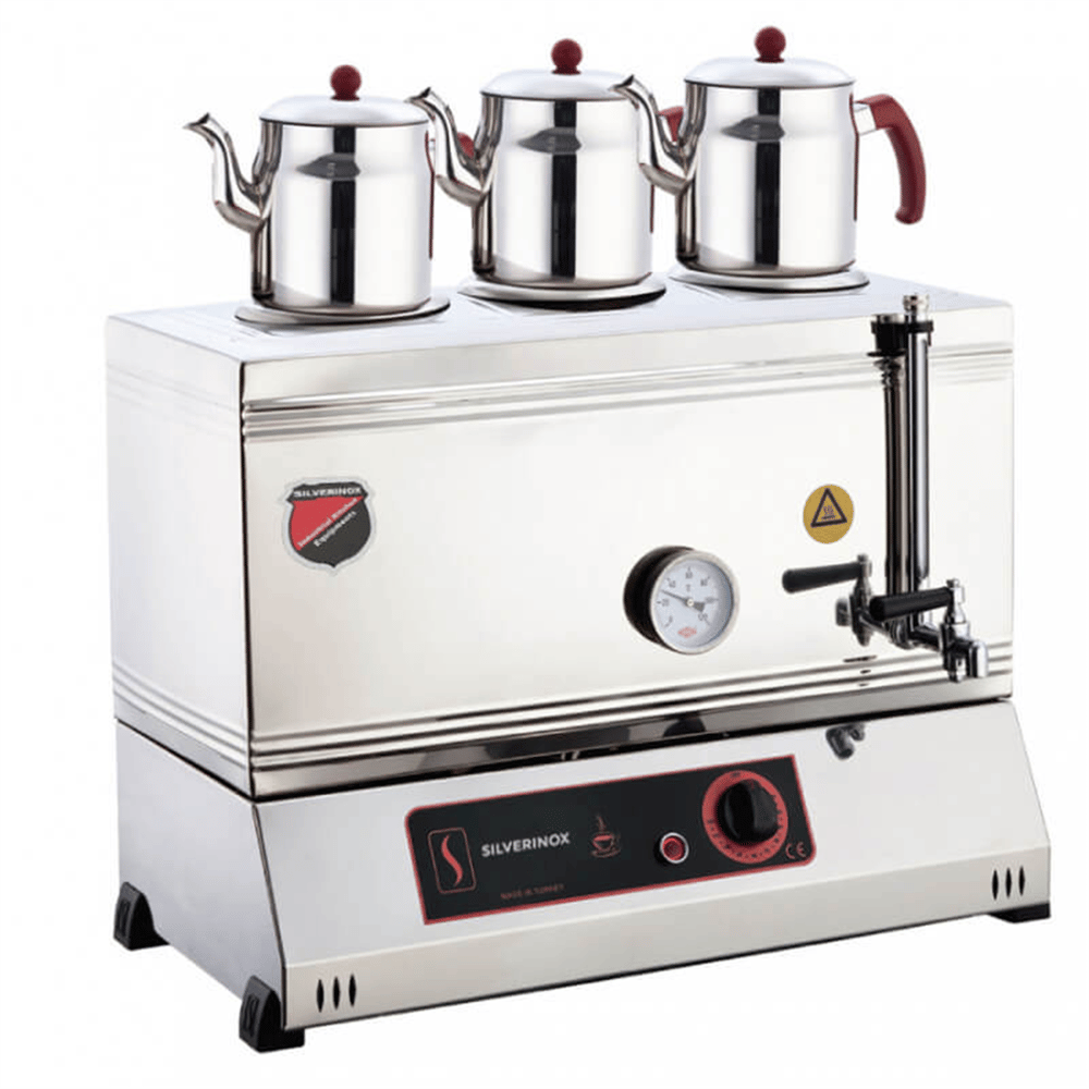 Silverinox ELEKTRİKLİ - PLEYTSİZ ÇAY OCAĞI 60’lık - 3 Demlikli Kaynaklı